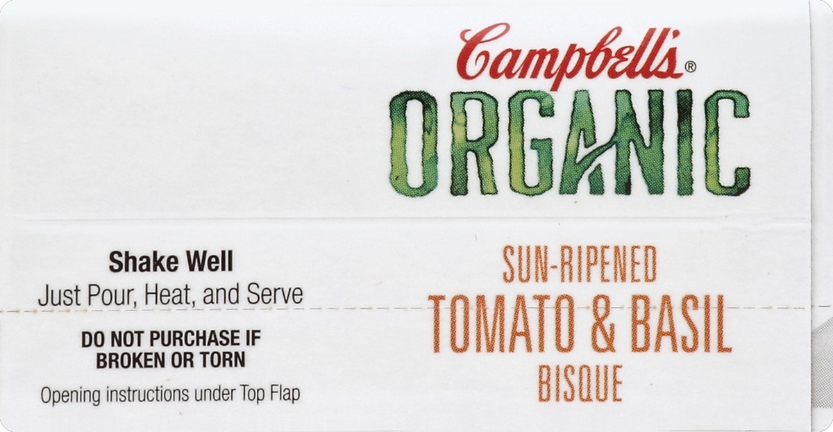 slide 2 of 4, Campbell's Organic Sun-Ripened Tomato & Basil Bisque, 17 oz