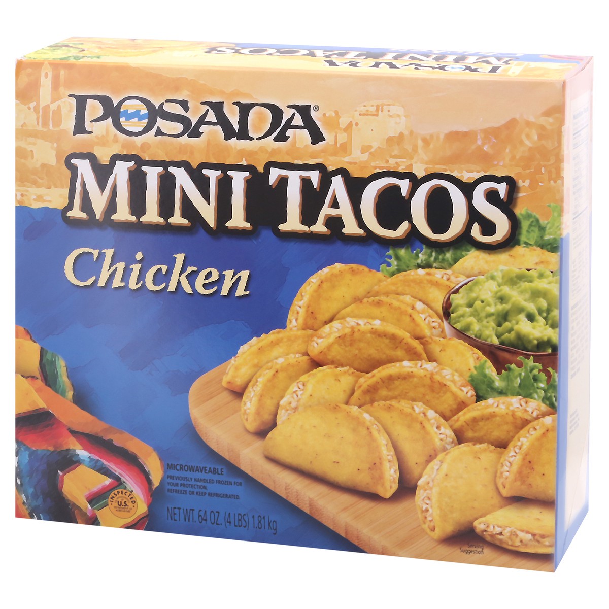 slide 4 of 13, Posada Chicken Mini Taco, 64 oz