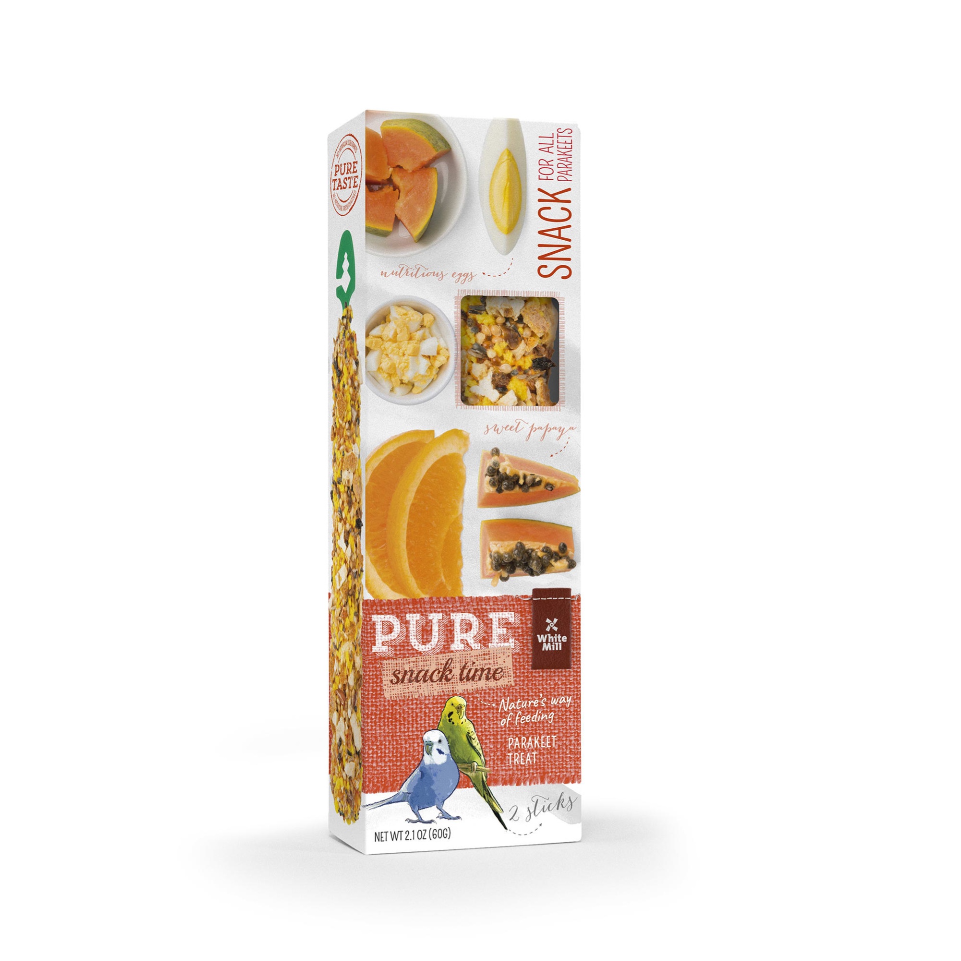 slide 1 of 1, White Mill Gourmet Seed Sticks Papaya & Orange Flavor for Parakeet, 0.13 lbs., 0.13 lb
