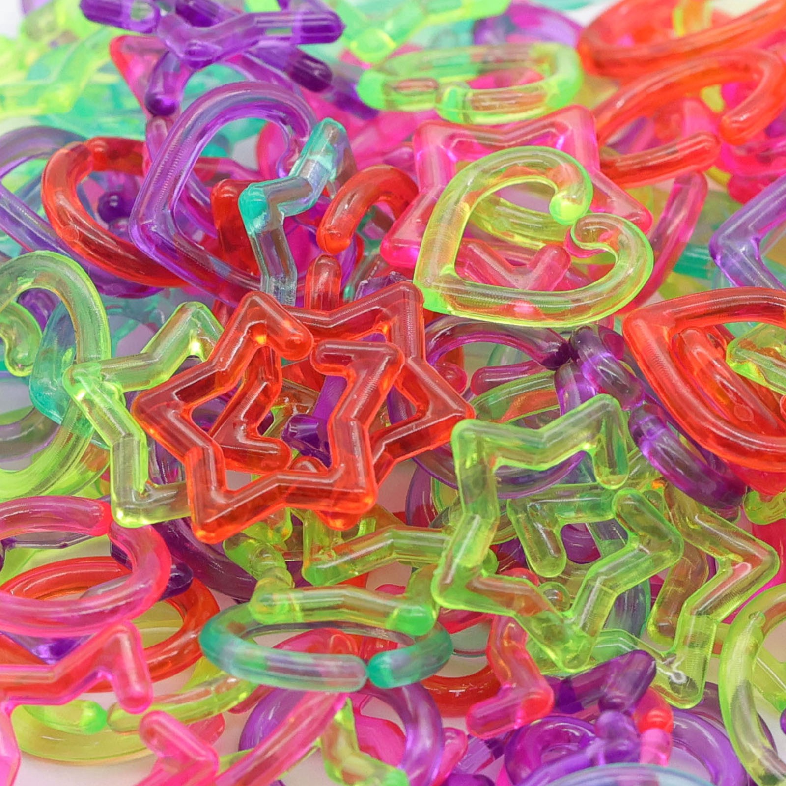 slide 3 of 4, Rainbow Heart, Star & Circle Chain Links By Creatology, 18 mm and 15 mm diameters