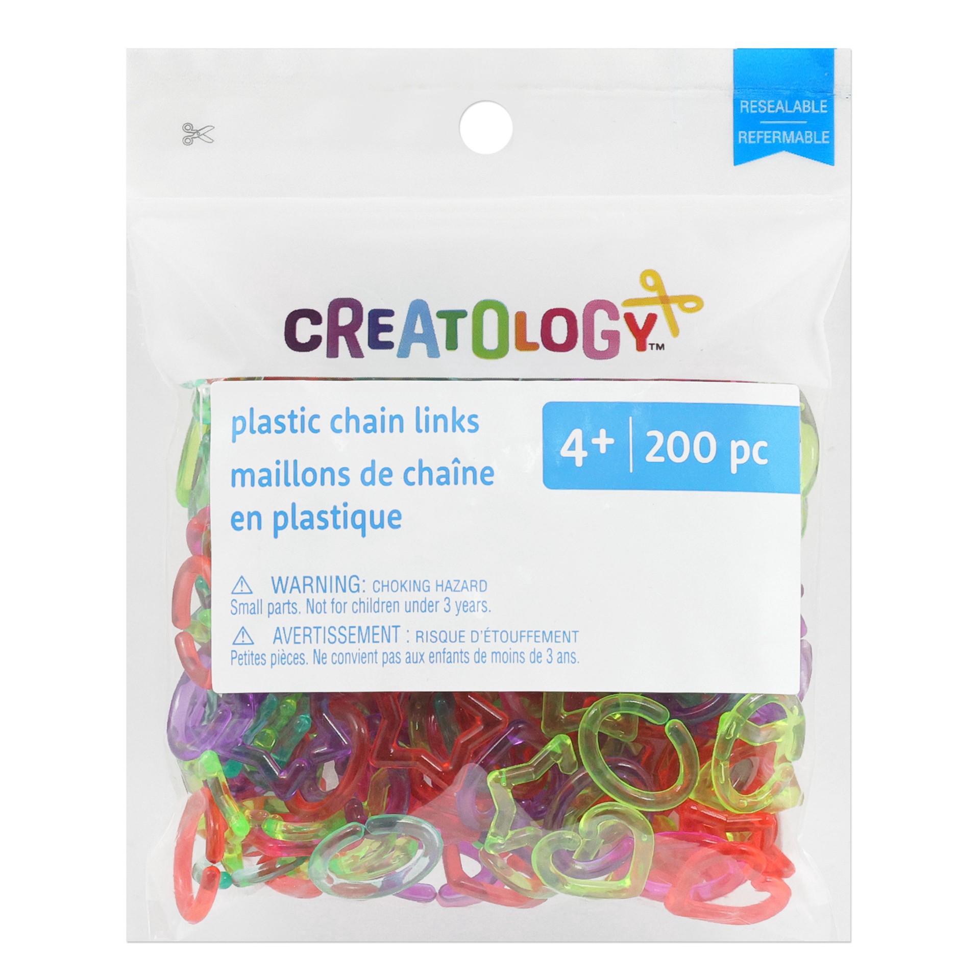 slide 2 of 4, Rainbow Heart, Star & Circle Chain Links By Creatology, 18 mm and 15 mm diameters