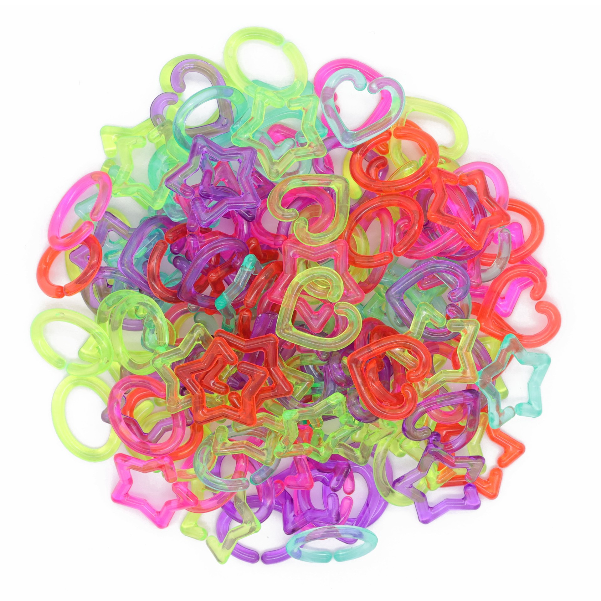 slide 4 of 4, Rainbow Heart, Star & Circle Chain Links By Creatology, 18 mm and 15 mm diameters