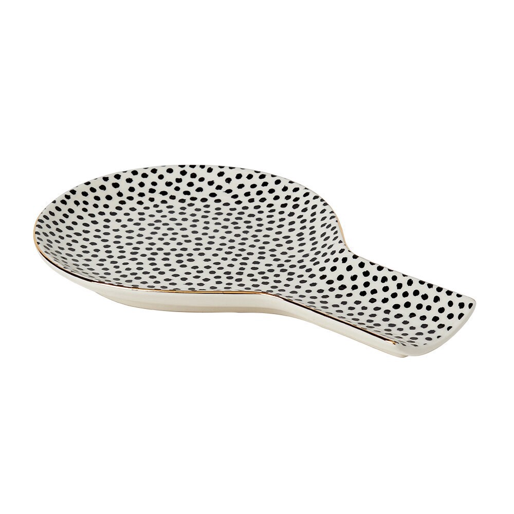 slide 2 of 2, Tabletops Gallery Stoneware Spoon Rest - Dots, 1 ct