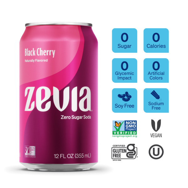 slide 3 of 16, Zevia Soda - Natural Diet Black Cherry - 6 ct; 12 oz, 6 ct; 12 oz