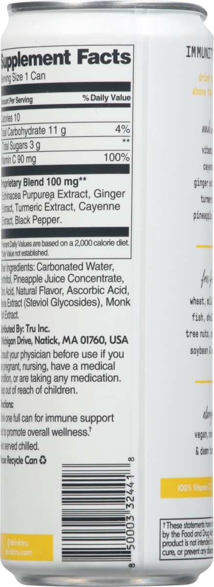 slide 5 of 9, Tru Defense Pineapple Flavored Enhanced Sparkling Beverage 12 fl oz, 12 fl oz