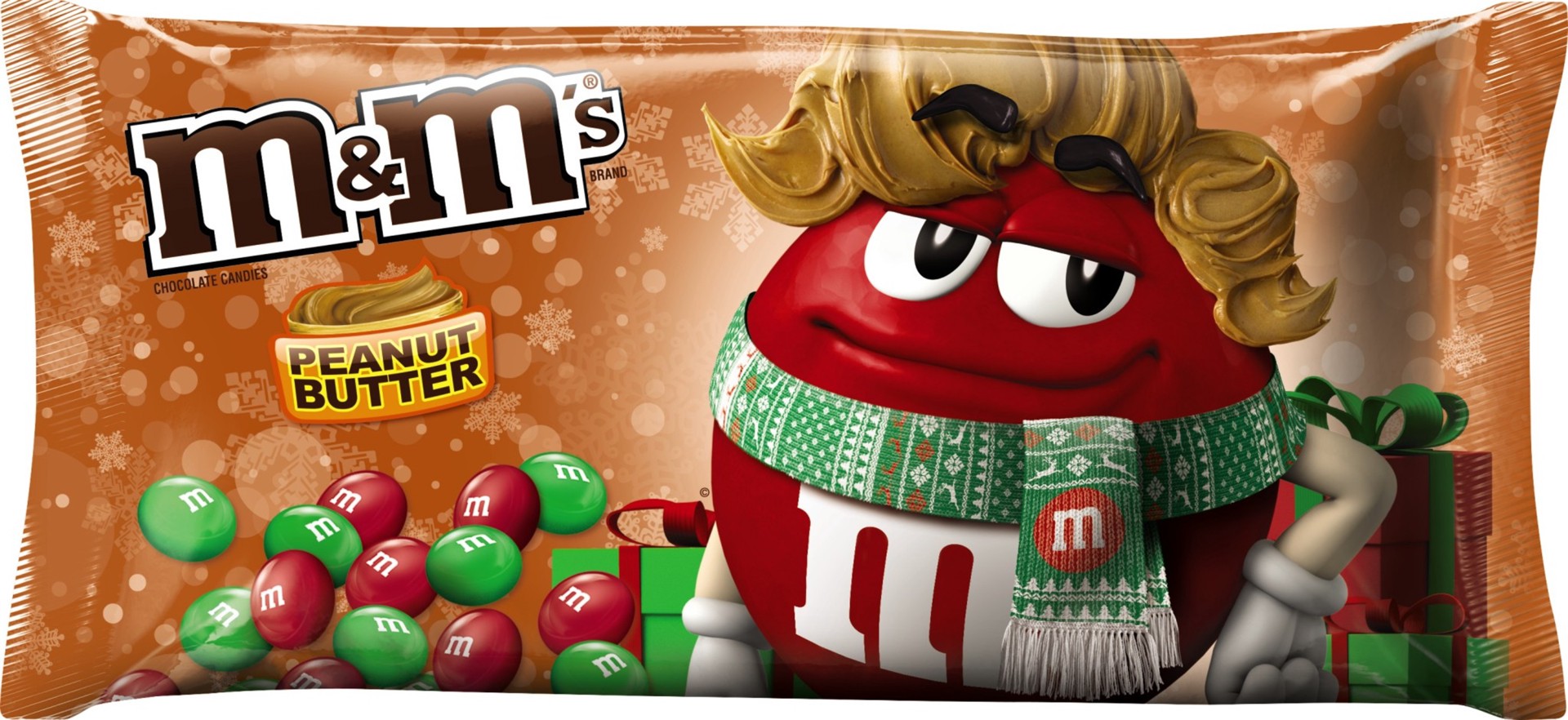 slide 1 of 6, M&M's, Holiday Peanut Butter Chocolate Christmas Candy, 11.4 Oz, 11 oz