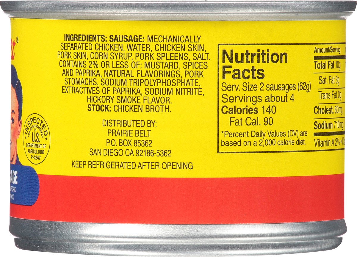 slide 9 of 14, Prairie Belt Smoked Sausage 9.5 oz. Pull-Top Can, 9.5 oz