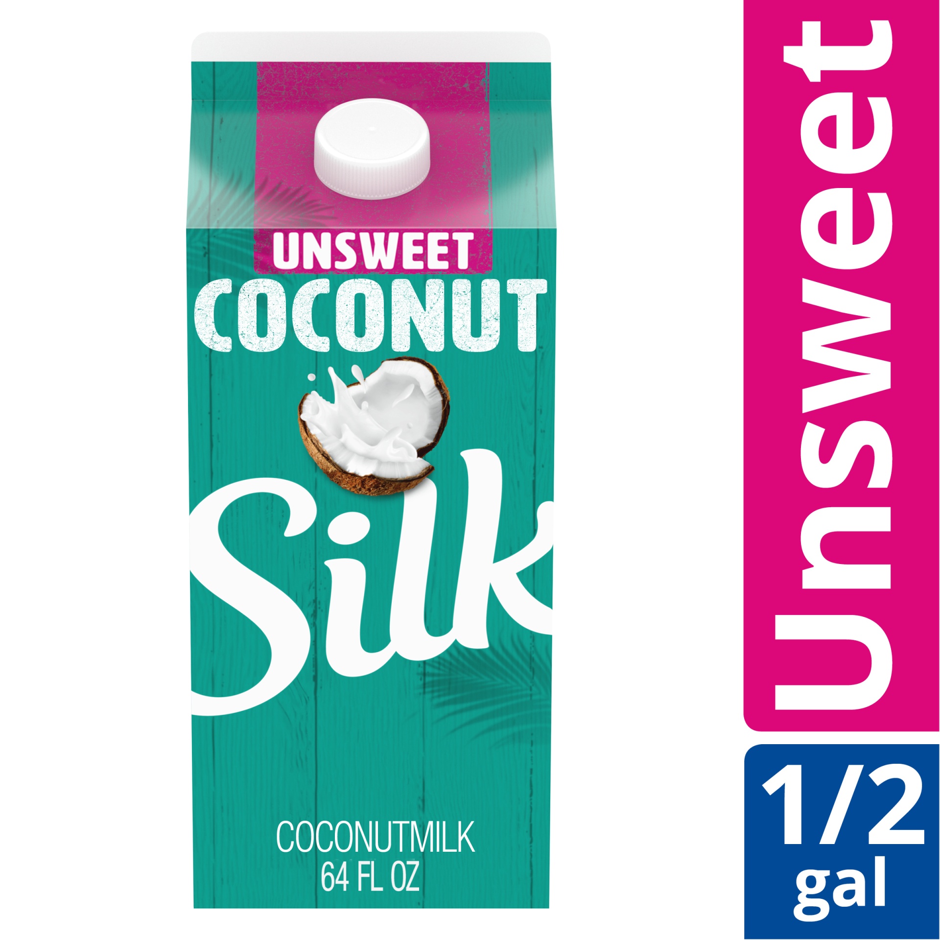 slide 1 of 7, Silk Unsweetened Coconut Milk, Half Gallon, 64 fl oz