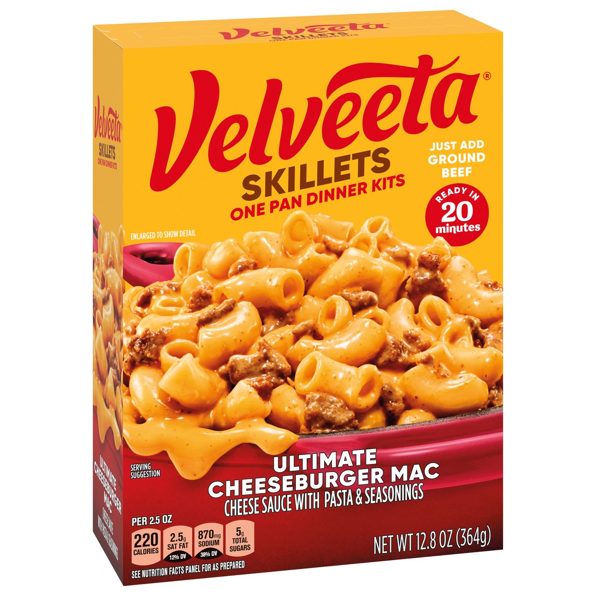 slide 2 of 9, Velveeta Skillets Ultimate Cheeseburger Mac, 12.86 oz