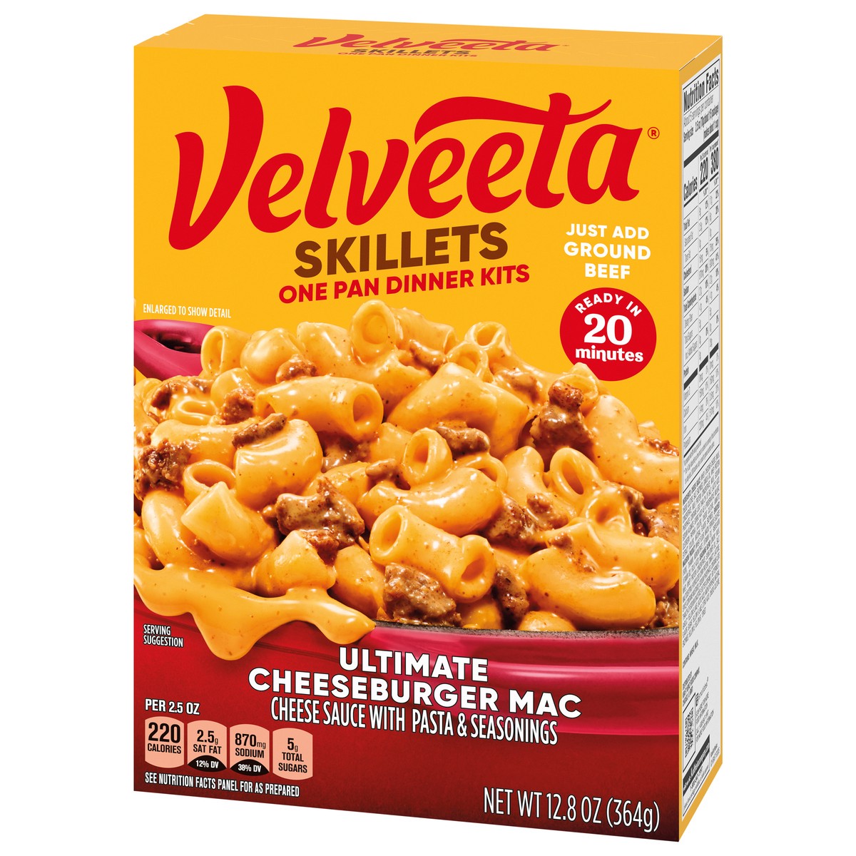 slide 3 of 9, Velveeta Skillets Ultimate Cheeseburger Mac, 12.86 oz