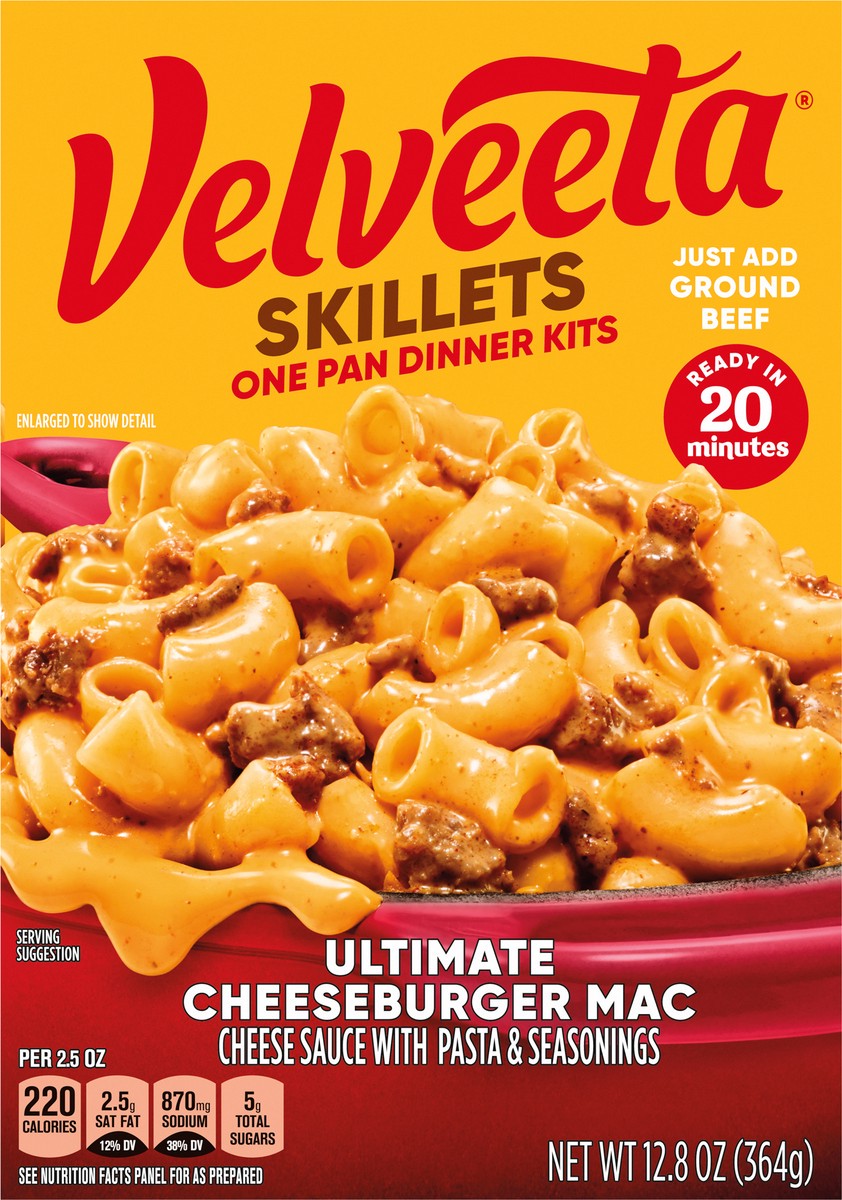 slide 6 of 9, Velveeta Skillets Ultimate Cheeseburger Mac, 12.86 oz