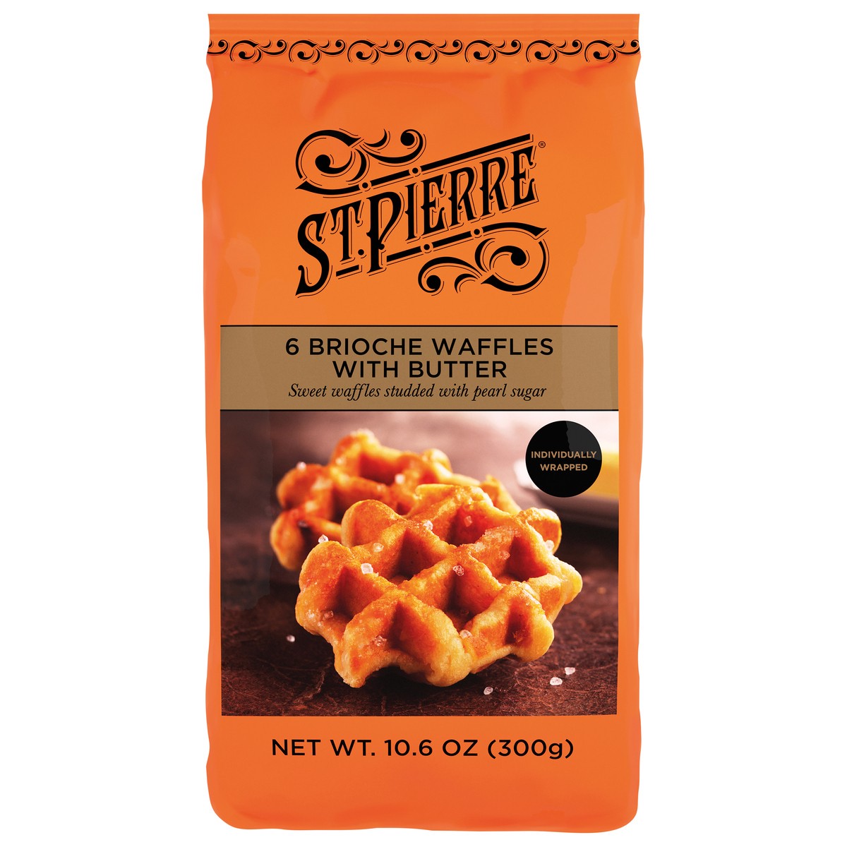 slide 1 of 5, St Pierre Butter Brioche Waffles, 6 packs, 10.6 oz, 6 ct