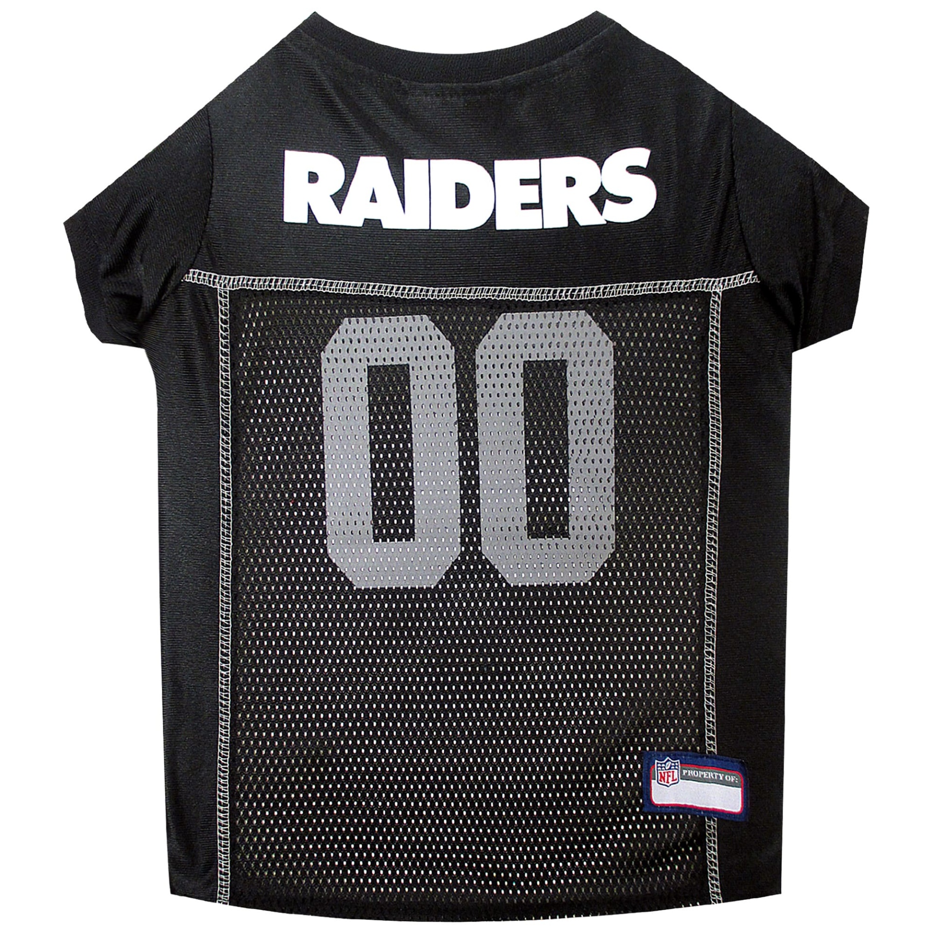 slide 1 of 1, Pets First Oakland Raiders NFL Mesh Pet Jersey, LG