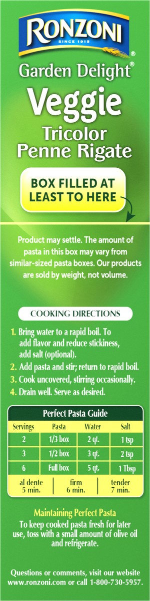 slide 6 of 9, Ronzoni Garden Delight Penne Rigate12 oz, 12 oz