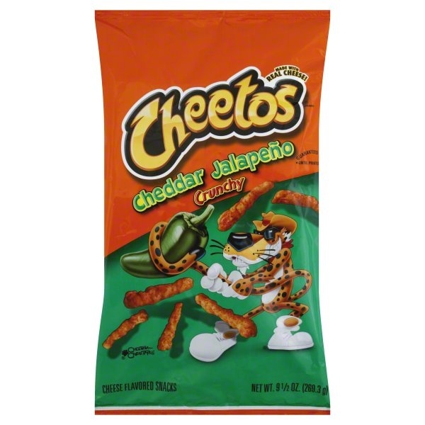 slide 1 of 6, Cheetos Cheese Flavored Snacks Crunchy Cheddar Jalapeno, 9.5 oz