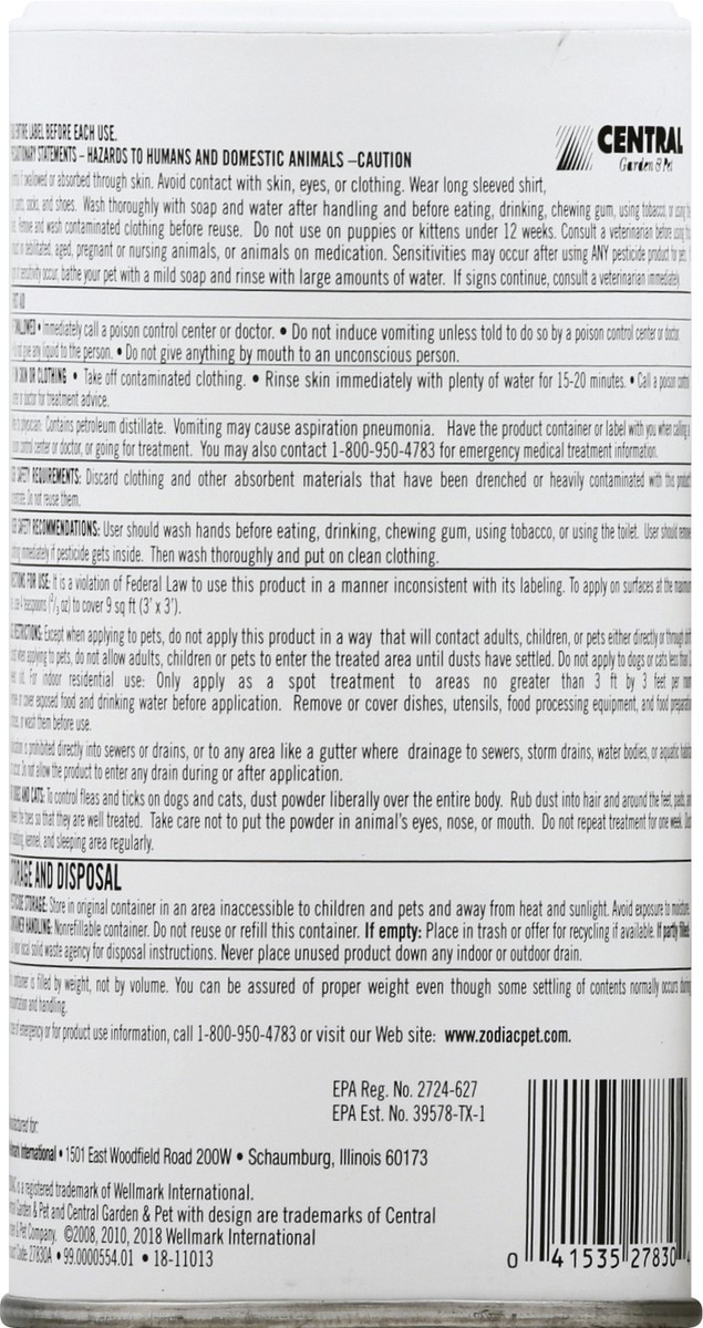 slide 3 of 12, Zodiac For Dogs Puppies Cats & Kittens Flea & Tick Powder 6 oz, 6 oz