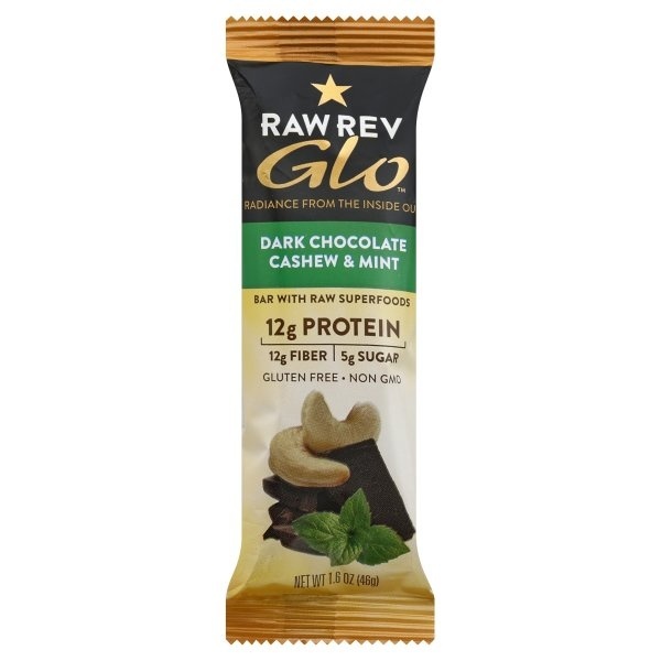 slide 1 of 1, Raw Revolution Mint Cashew Glo Bar, 1.6 oz