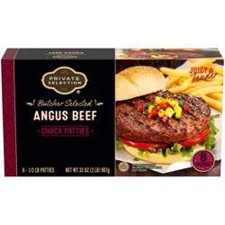 Private Selection Angus Beef Chuck Patties 6 Count
