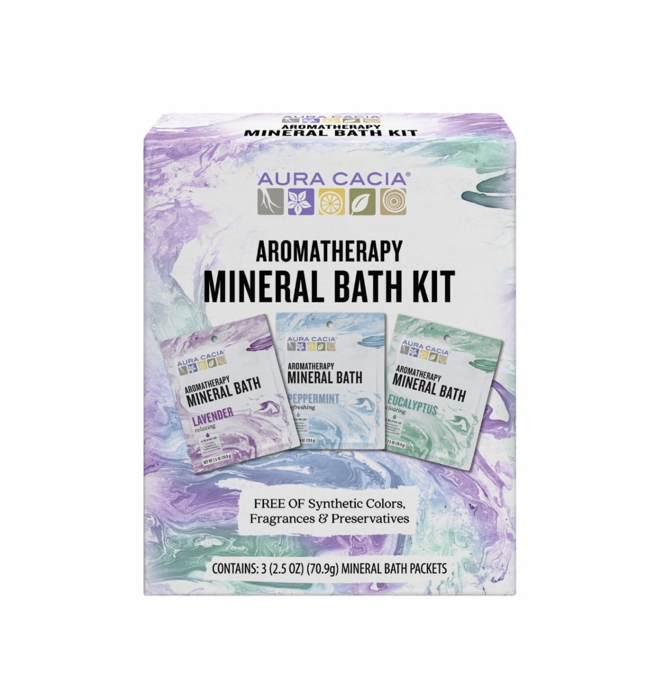 slide 1 of 1, Aura Cacia Mineral Bath Kit, 3 ct