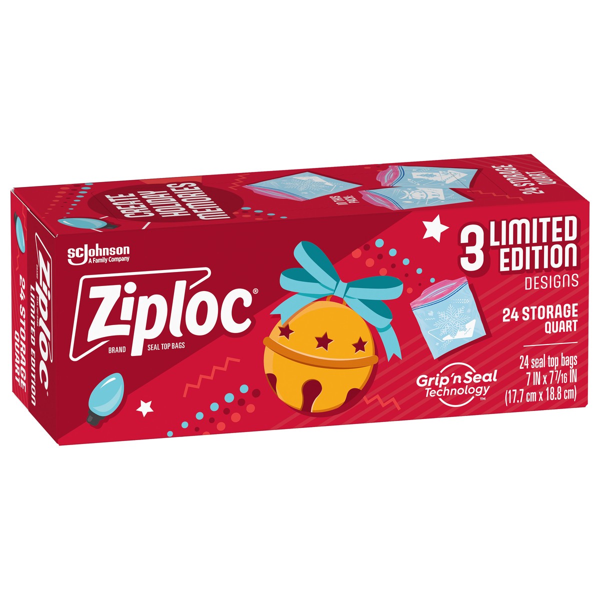 slide 7 of 11, Ziploc Quart Storage Seal Top Bags 24 ea, 24 ct