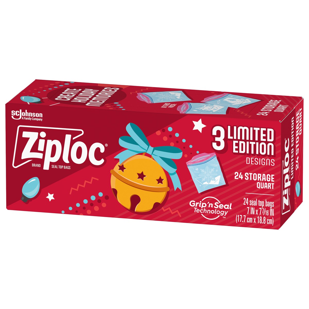 slide 3 of 11, Ziploc Quart Storage Seal Top Bags 24 ea, 24 ct