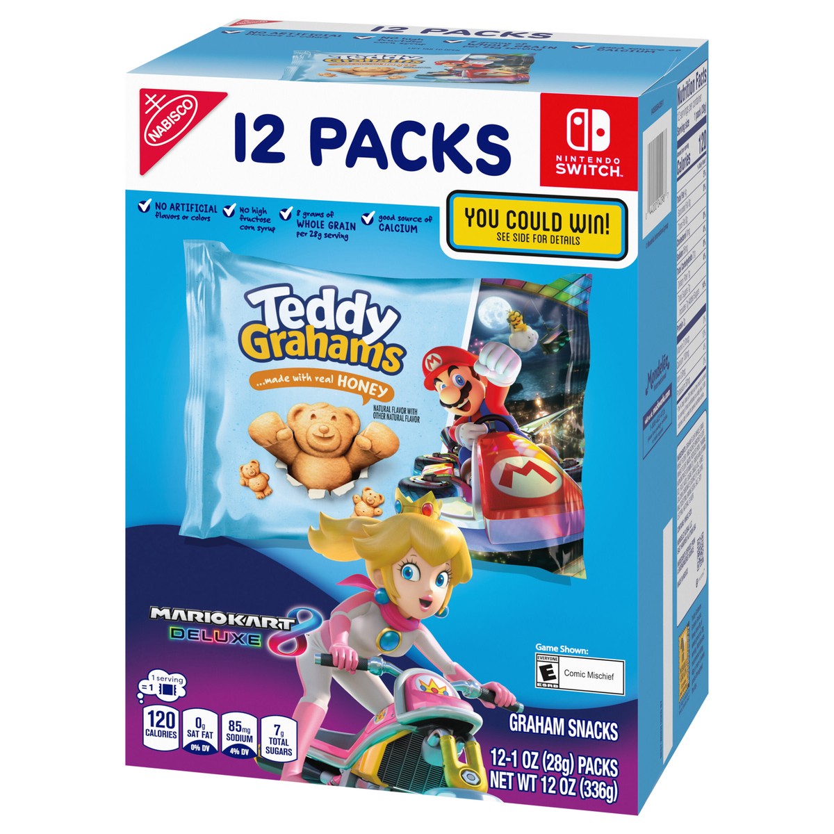 slide 9 of 9, TEDDY GRAHAMS Honey Graham Snacks, 12 Kids Snack Packs, 12 oz