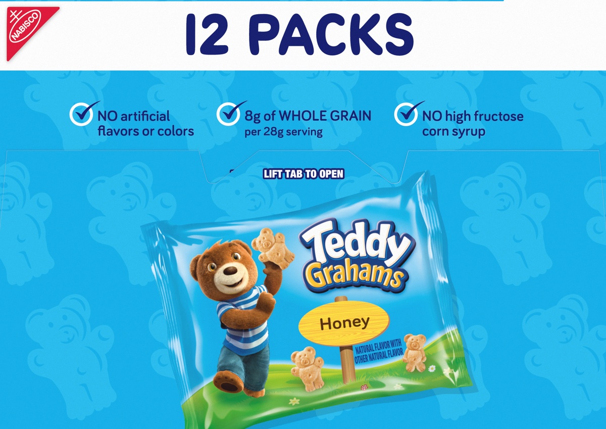 slide 6 of 11, Teddy Grahams Honey Graham Snacks - Variety Pack, 12 ct; 1 oz