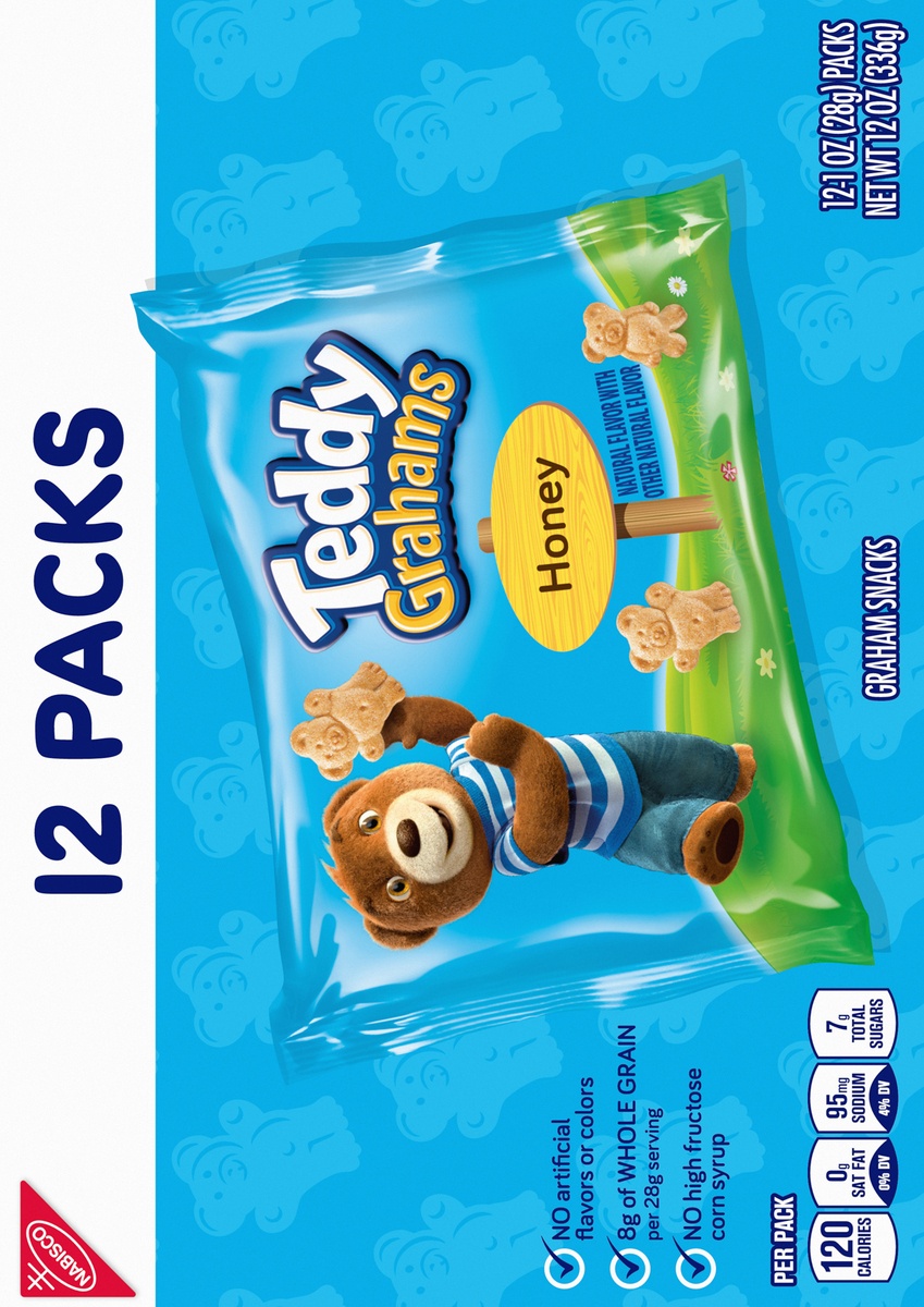 slide 10 of 11, Teddy Grahams Honey Graham Snacks - Variety Pack, 12 ct; 1 oz