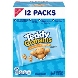 TEDDY GRAHAMS Honey Graham Snacks, 12 Kids Snack Packs