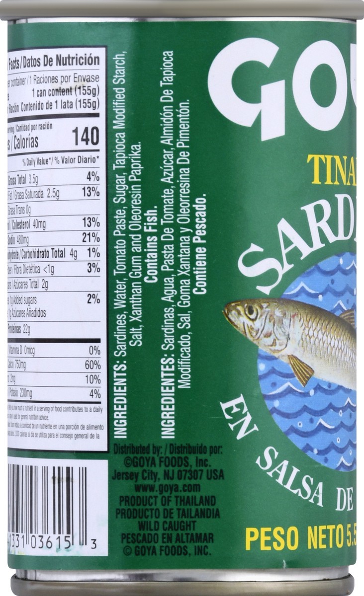 slide 5 of 9, Goya Sardines in Tomato Sauce, Tinapa, 5.5 oz