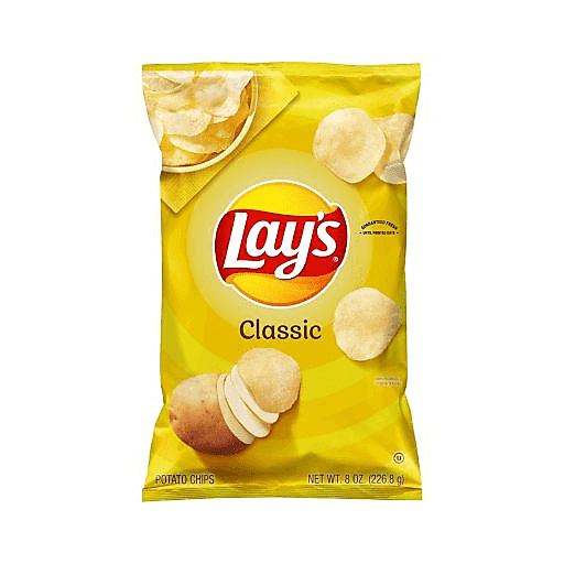 slide 1 of 1, Lay's Classic Potato Chips, 8 oz