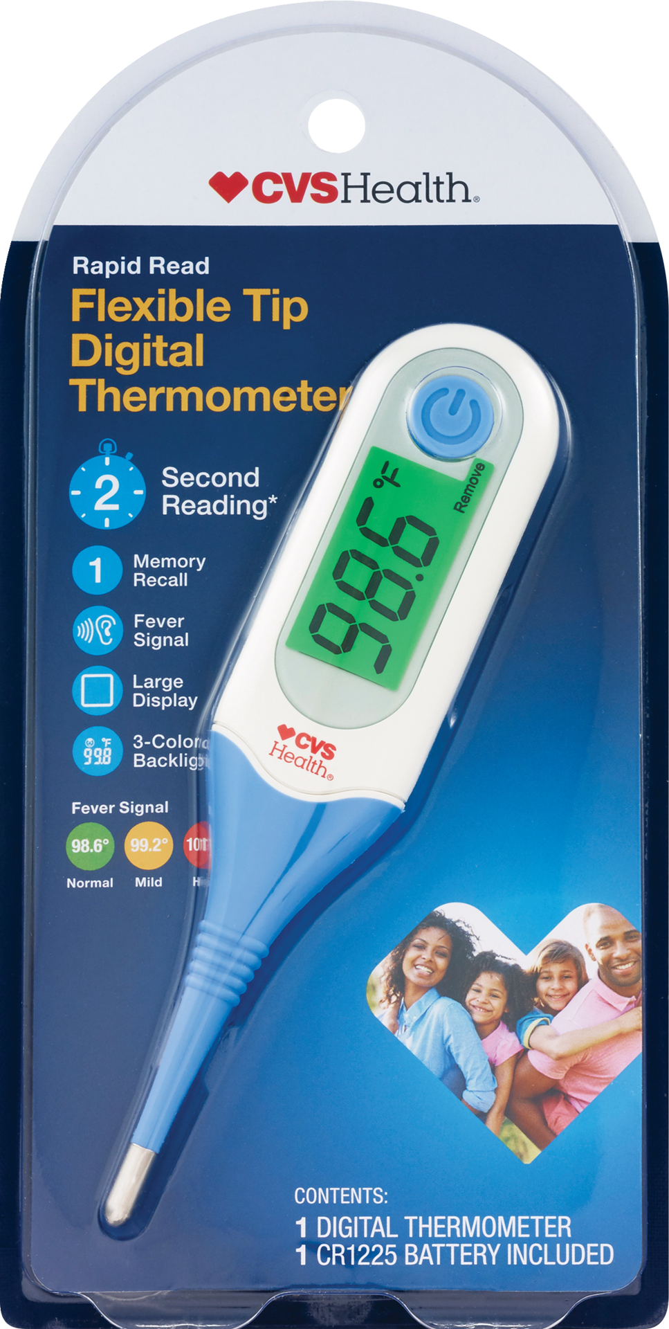 slide 1 of 1, Cvs Health Rapid Read Flexible Tip Digital Thermometer, 1 ct