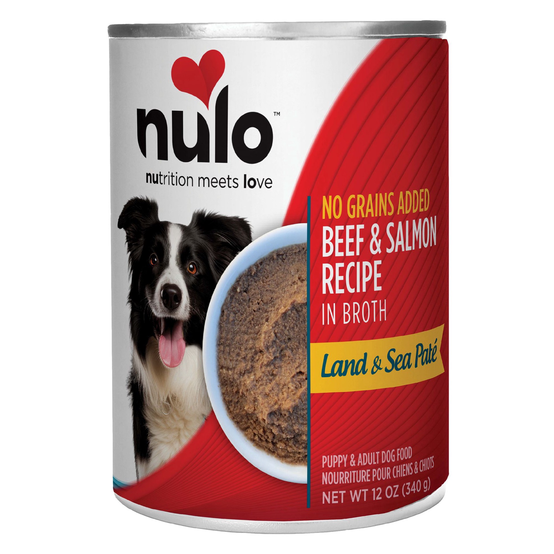 slide 1 of 1, Nulo Land & Sea Pate All Life Stages Wet Dog Food - Grain Free, 12 OZ, 12 oz