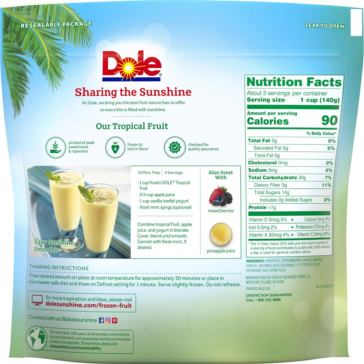 slide 6 of 9, Dole Tropical Fruit, 16 oz