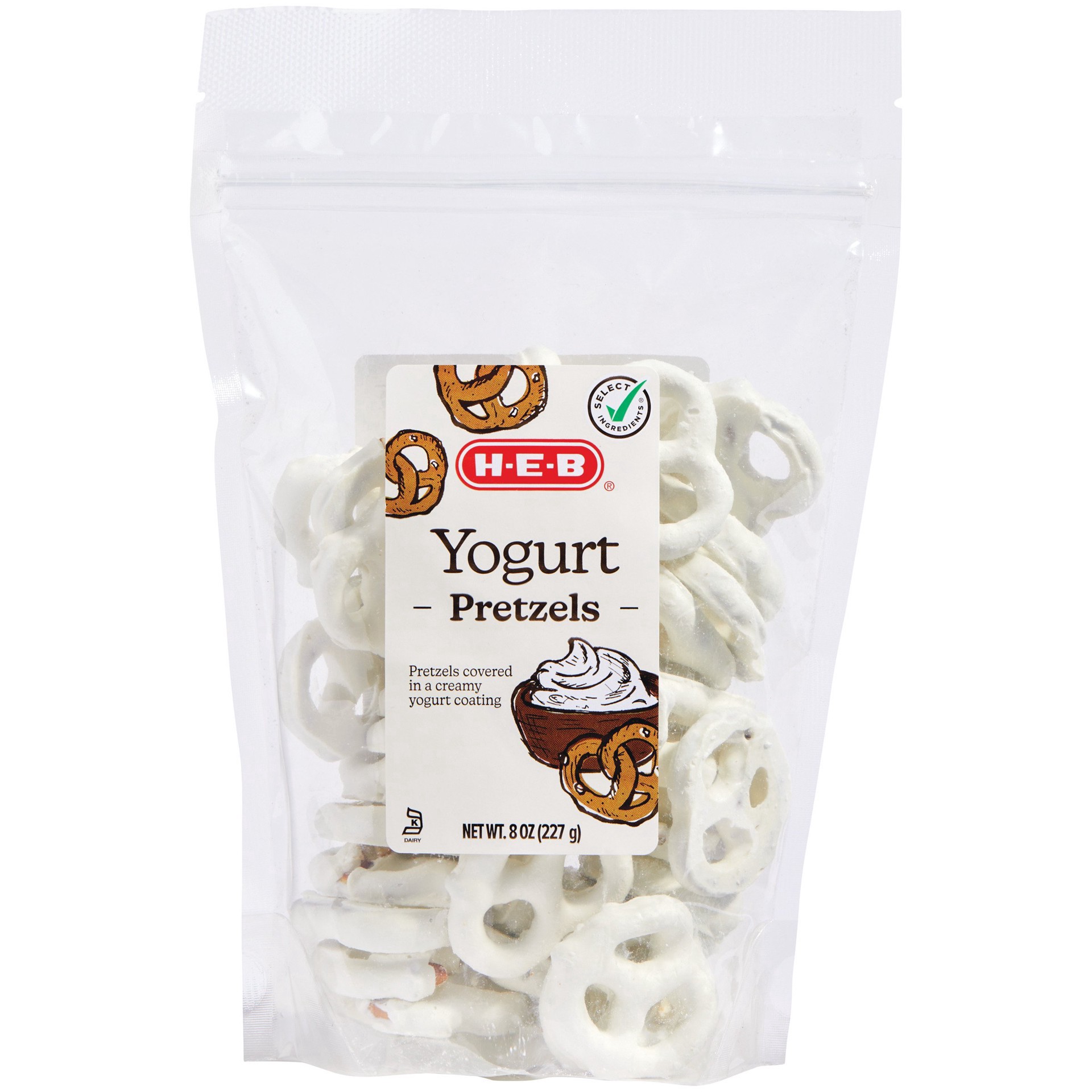 slide 1 of 1, H-E-B Yogurt-Covered Pretzels, 8 oz