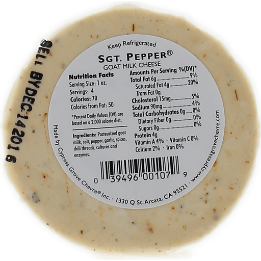 slide 4 of 4, Cypress Grove Sgt. Pepper Goat Cheese, 4 oz