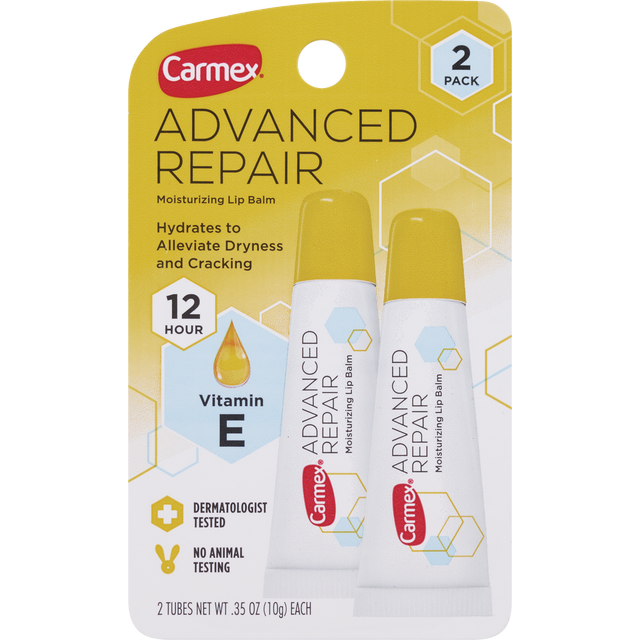 slide 1 of 1, Carmex Advanced Repair Moisturizing Lip Balm, 2 Ct, 0.35 oz