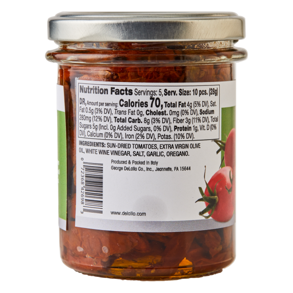 slide 5 of 5, DeLallo Julienne Cut Sun-Dried Tomatoes with Extra Virgin Olive Oil, 6.7 oz