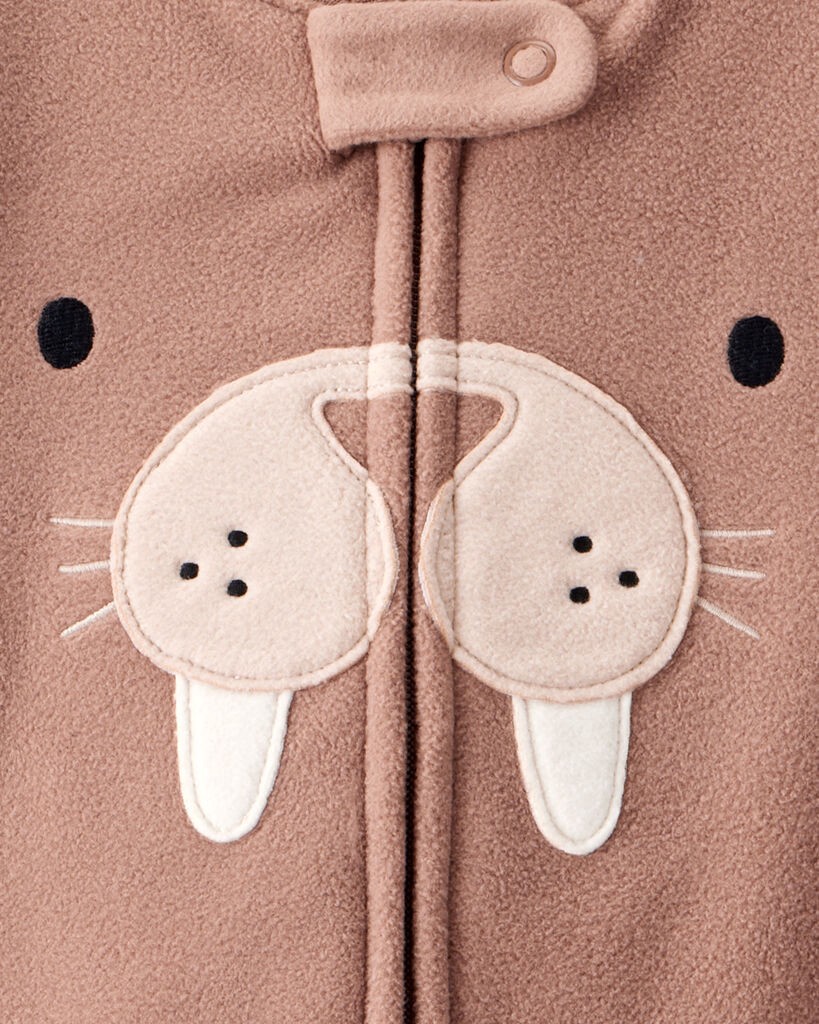 slide 4 of 4, Carter's Carters Baby Boy Walrus Loose Fit 2-Way Zip 1-Piece Pajamas - Brown Brown 18M, 1 ct