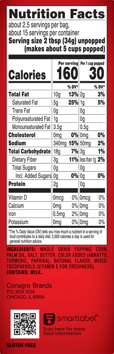 slide 7 of 9, Orville Redenbacher's Orville Redenbacher’s Movie Theater Butter Popcorn, Microwave Popcorn, 6 Count (Pack of 6), 6 ct