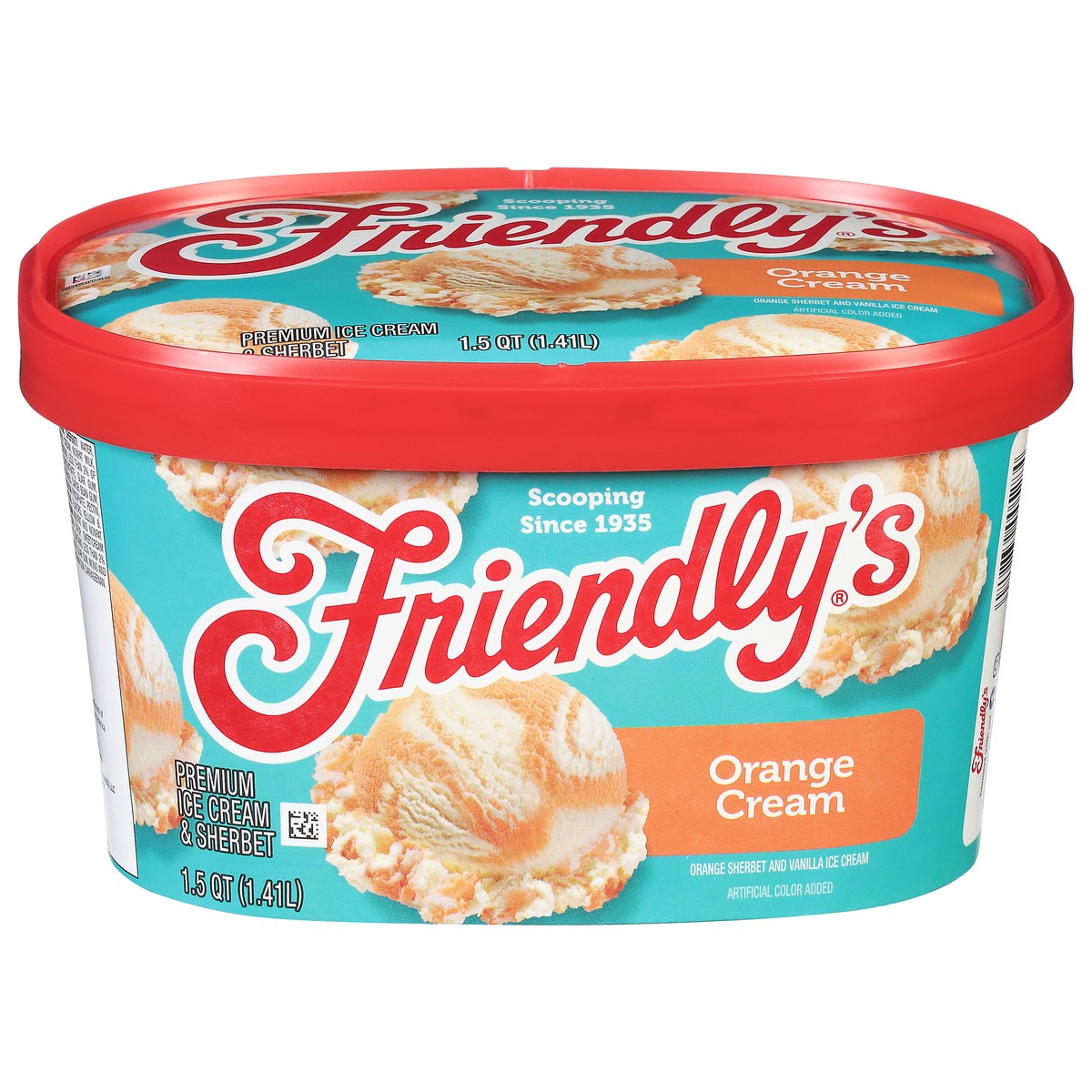 slide 1 of 5, Friendly's Fruit Swirls Ice Cream - Orange Cream Swirl, 48 fl oz