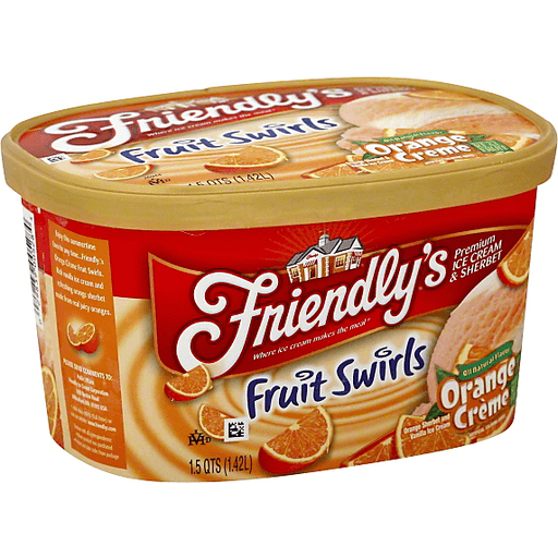 slide 4 of 5, Friendly's Fruit Swirls Ice Cream - Orange Cream Swirl, 48 fl oz