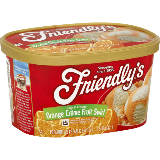 slide 3 of 5, Friendly's Fruit Swirls Ice Cream - Orange Cream Swirl, 48 fl oz