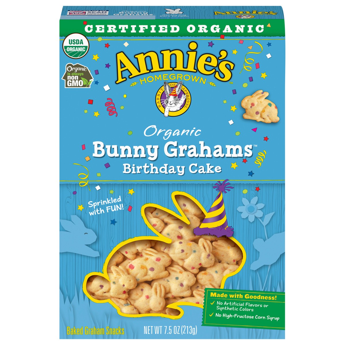 slide 2 of 13, Annie's Organic Birthday Cake Bunny Graham Snacks, 7.5 oz, 7.5 oz