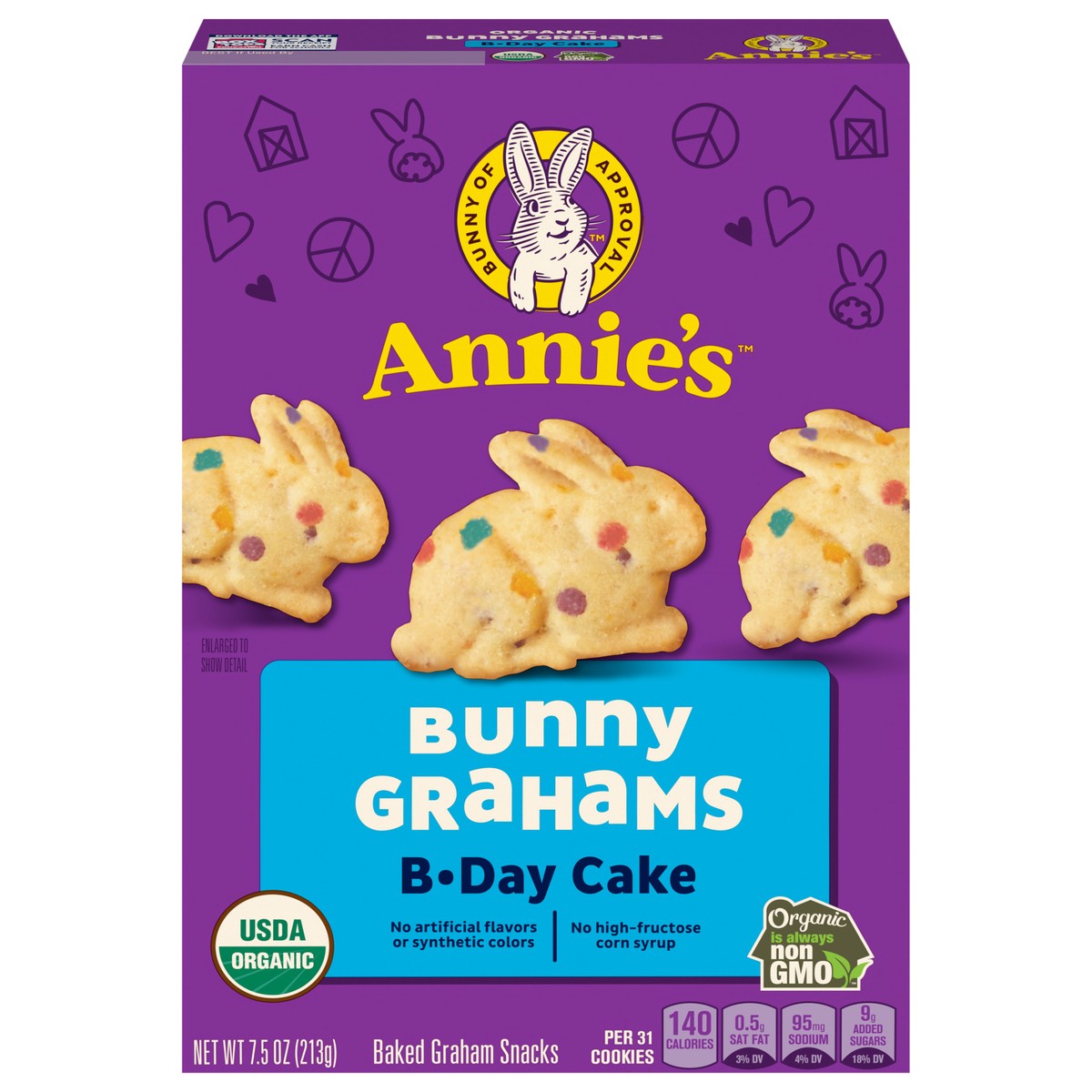 slide 1 of 13, Annie's Organic Birthday Cake Bunny Graham Snacks, 7.5 oz, 7.5 oz