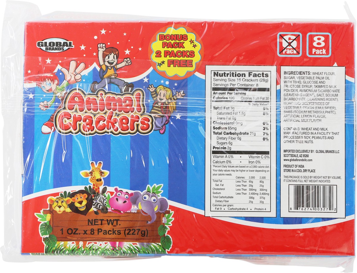 slide 8 of 14, Global Brands Global 6 Pack Animal Crackers, 6 oz