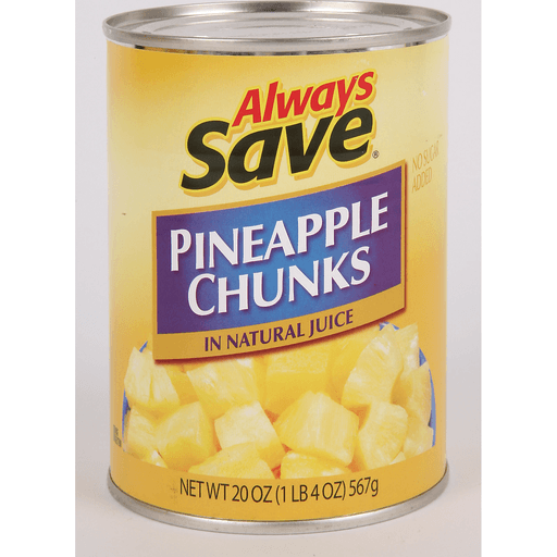 slide 1 of 1, Always Save Pineapple Chunks, 20 oz