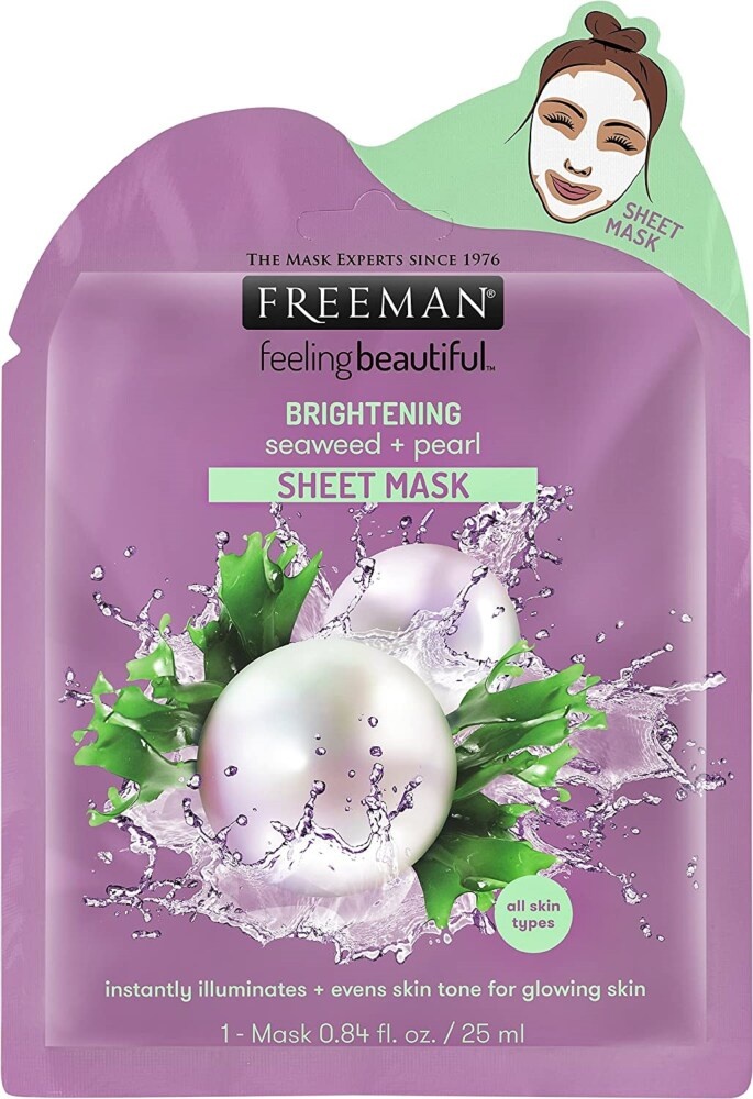 slide 1 of 1, Freeman Feeling Beautiful Brightening Seaweed & Pearl Sheet Mask, 1 ct