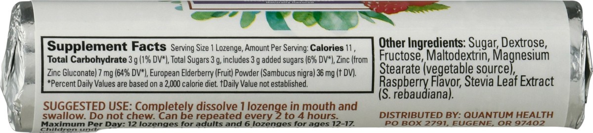 slide 4 of 9, Quantum Health Therazinc Elderberry Lozenges, 14 ct