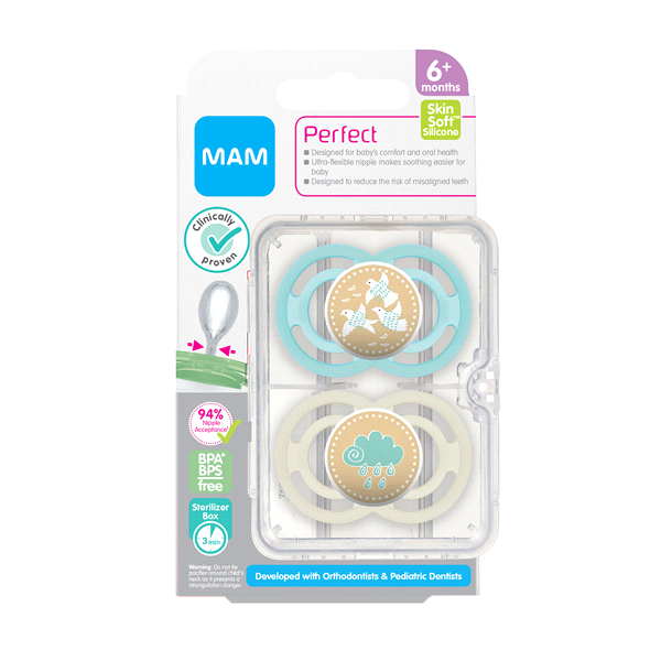 slide 1 of 1, MAM PACIFIER PERFECT 6M, 2 ct